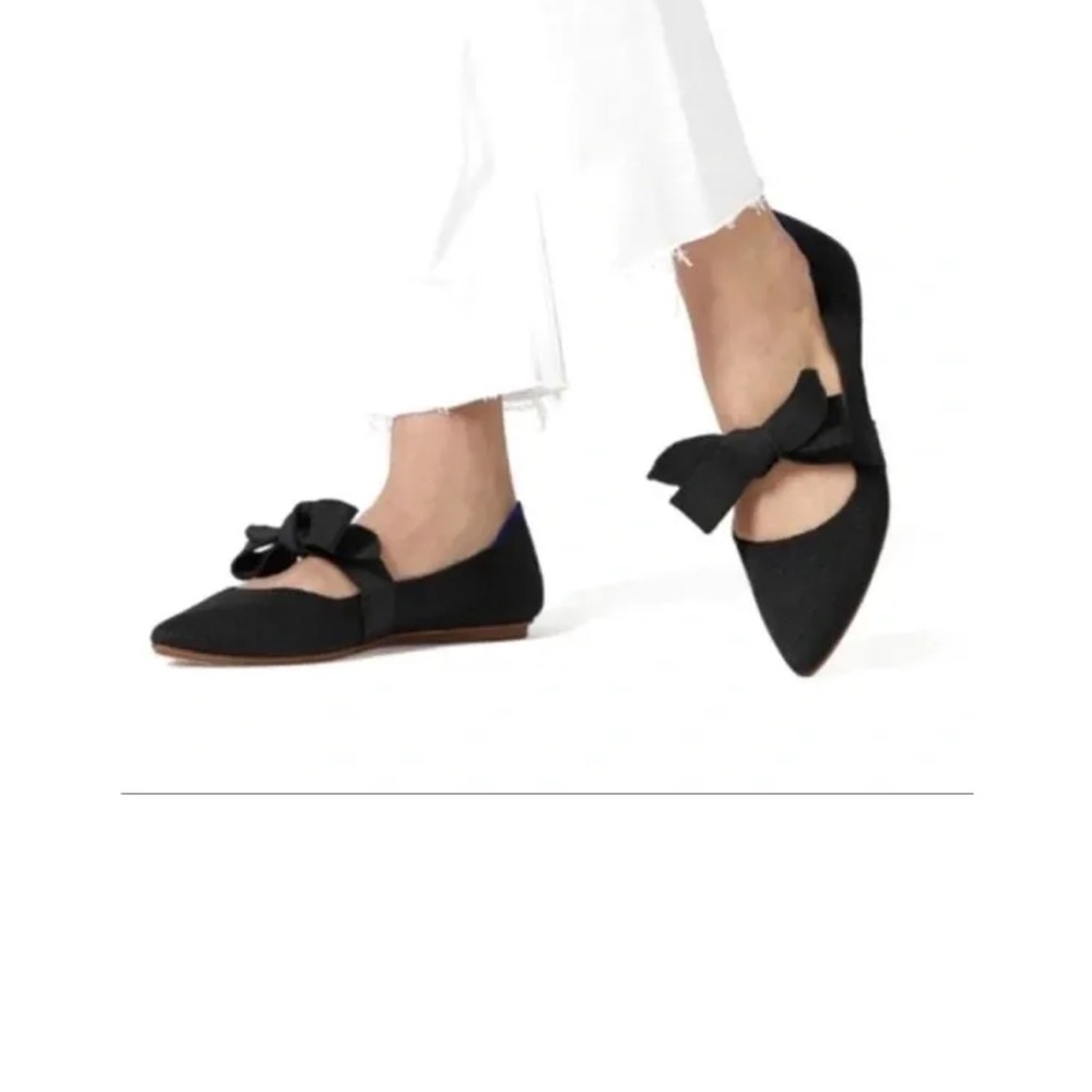 Rothy’s The Point Bow-Tie Black Mary Jane Ballet Flat Shoe